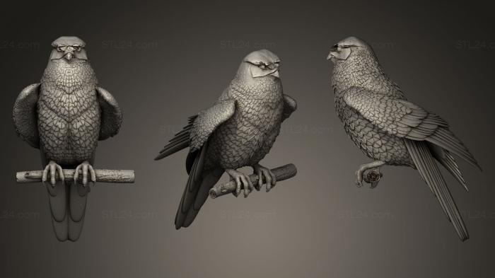 Bird figurines (Falcon, STKB_0101) 3D models for cnc